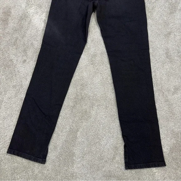 Zara Split Hem Slim Jeans Black High-Rise Full Length Straight Leg Size 6 - Picture 9 of 16